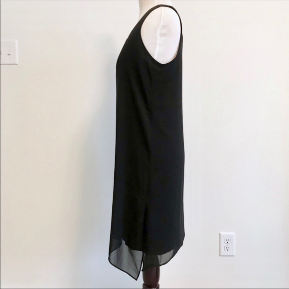 Layered Black Sleeveless Shift Dress Size 6 - Picture 2 of 5